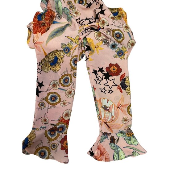 Topshop Floral Print Long Sleeve V-Neck Ruched Peplum Blouse Size S - Picture 6 of 6